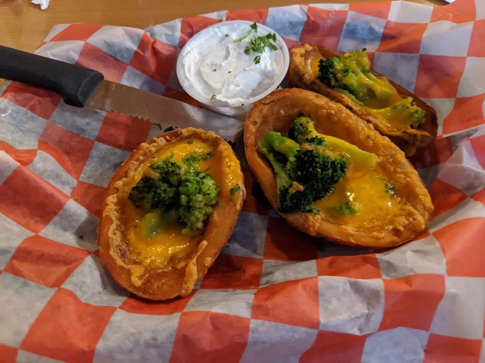 Broccoli and Cheddar Potato Skins